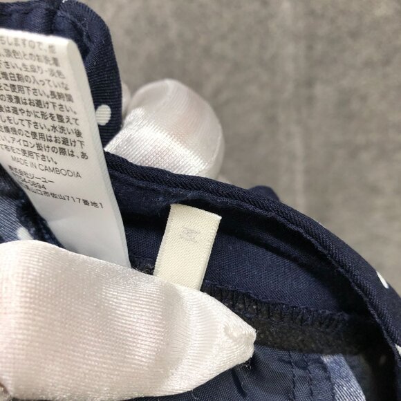 Gu (Uniqlo) Wide Leg Dress Pants Womens M Navy Blue Polka Dot Pleated High Rise - Picture 10 of 10